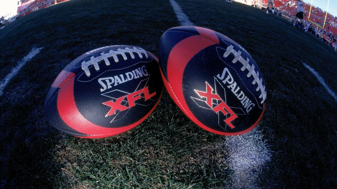 3 Feb 2001: A general view of official XFL Footballs during the game between the New York/New Jersey Hitmen and the Las Vegas Outlaws at the Sam Boyd Stadium in Las Vegas, Nevada. The Outlaws defeated the Hitmen 19-0.Mandatory Credit: Todd Warshaw /Allsport