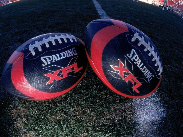 3 Feb 2001: A general view of official XFL Footballs during the game between the New York/New Jersey Hitmen and the Las Vegas Outlaws at the Sam Boyd Stadium in Las Vegas, Nevada. The Outlaws defeated the Hitmen 19-0.Mandatory Credit: Todd Warshaw /Allsport