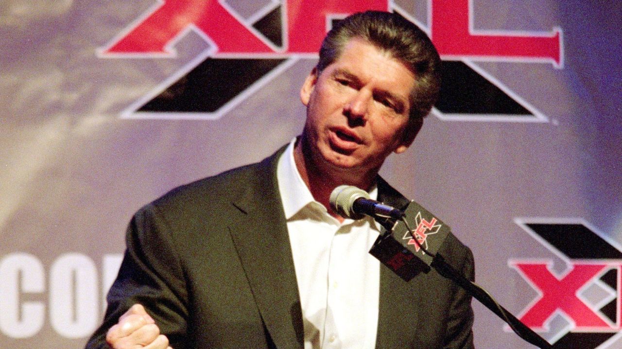 12 Jul 2000: Vince McMahon talks during the XFL Press Conference at the House of Blues in Los Angeles, California.Mandatory Credit: Tom Hauck /Allsport