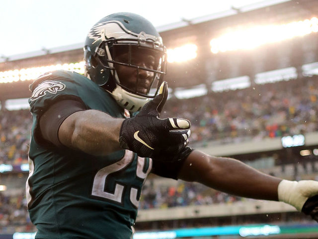 PHILADELPHIA, PA - OCTOBER 29: LeGarrette Blount #29 of the Philadelphia Eagles celebrates after scoring a 12 yard touchdown run against the San Francisco 49ers in the fourth quarter during their game at Lincoln Financial Field on October 29, 2017 in Philadelphia, Pennsylvania.
