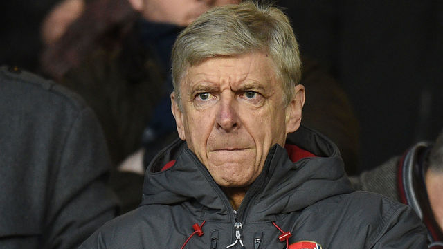Arsenal's French manager Arsene Wenger looks on from the stands during the English FA Cup third round football match between Nottingham Forest and Arsenal at The City Ground in Nottingham, central England, on January 7, 2018. / AFP PHOTO / Oli SCARFF /