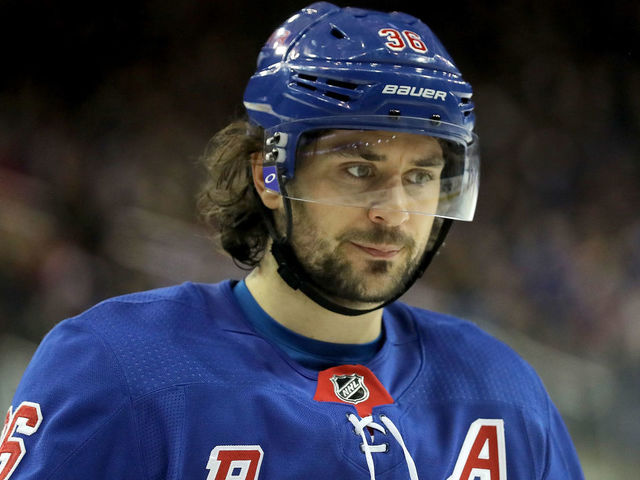 NEW YORK, NY - DECEMBER 23: Mats Zuccarello #36 of the New York Rangers reacts late in the third period against the Toronto Maple Leafs during their game at Madison Square Garden on December 23, 2017 in New York City.