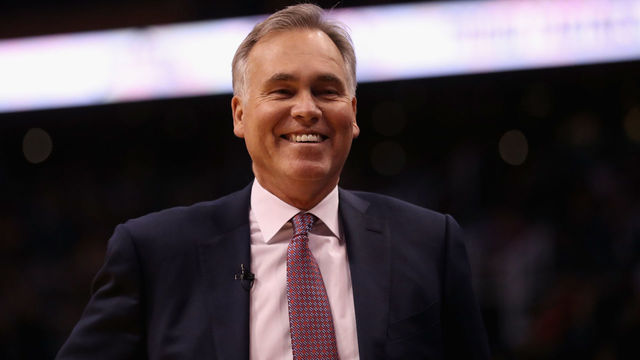 PHOENIX, AZ - NOVEMBER 16: Head coach Mike D'Antoni of the Houston Rockets reacts during the first half of the NBA game against the Phoenix Suns at Talking Stick Resort Arena on November 16, 2017 in Phoenix, Arizona. The Rockets defeated the Suns 142-116.