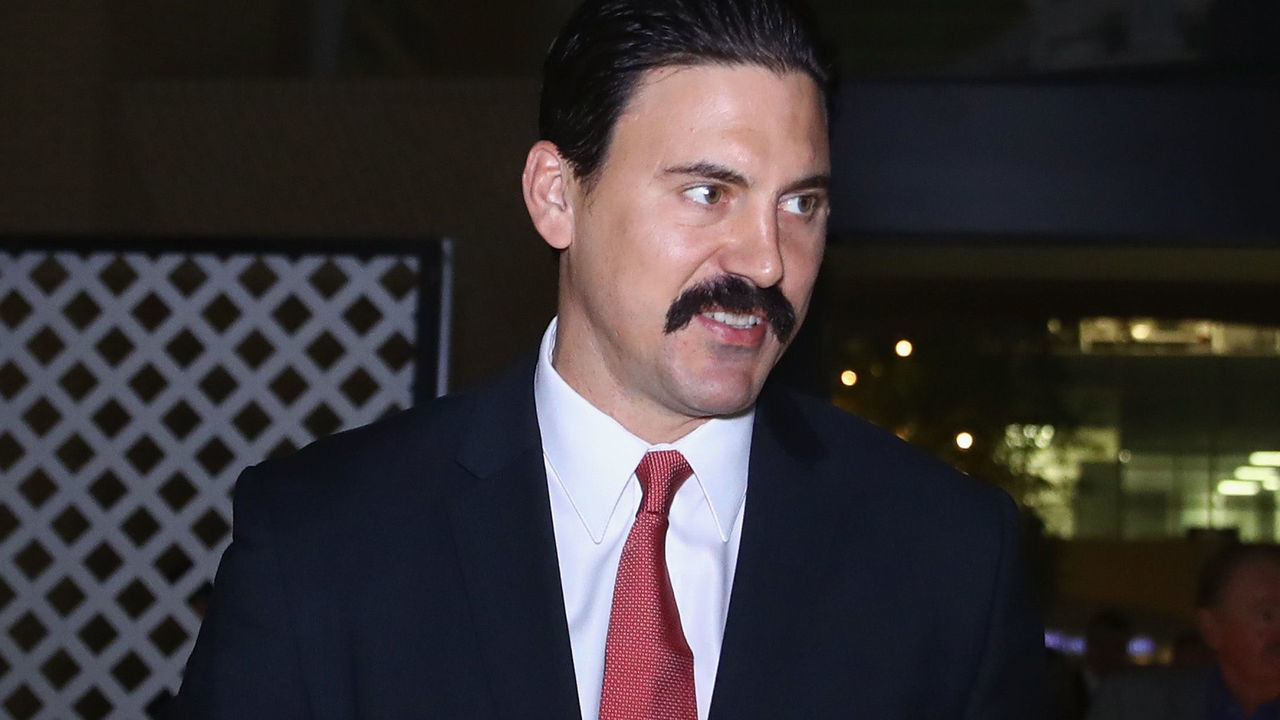 TORONTO, ON - NOVEMBER 13: George Parros of the NHL walks the red carpet prior to the Hockey Hall of Fame induction ceremony at Brookfield Place on November 13, 2017 in Toronto, Canada.