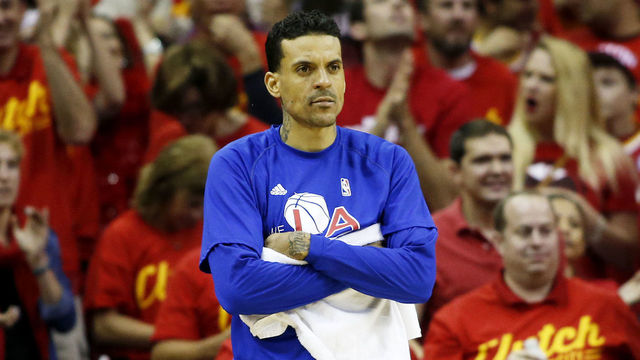 HOUSTON, TX - MAY 17: Matt Barnes #22 of the Los Angeles Clippers reacts in the fourth quarter against the Houston Rockets during Game Seven of the Western Conference Semifinals at the Toyota Center for the 2015 NBA Playoffs on May 17, 2015 in Houston, Texas. NOTE TO USER: User expressly acknowledges and agrees that, by downloading and/or using this photograph, user is consenting to the terms and conditions of the Getty Images License Agreement.