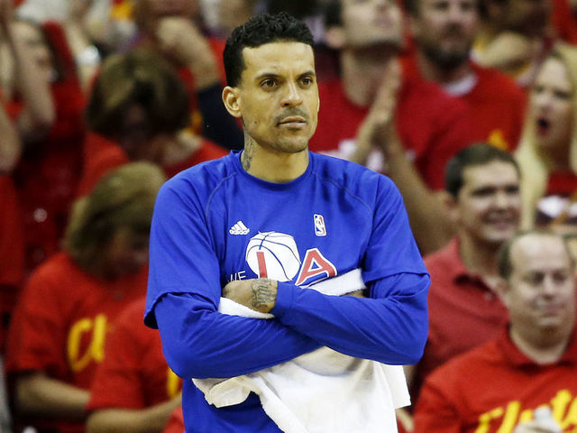 HOUSTON, TX - MAY 17: Matt Barnes #22 of the Los Angeles Clippers reacts in the fourth quarter against the Houston Rockets during Game Seven of the Western Conference Semifinals at the Toyota Center for the 2015 NBA Playoffs on May 17, 2015 in Houston, Texas. NOTE TO USER: User expressly acknowledges and agrees that, by downloading and/or using this photograph, user is consenting to the terms and conditions of the Getty Images License Agreement.