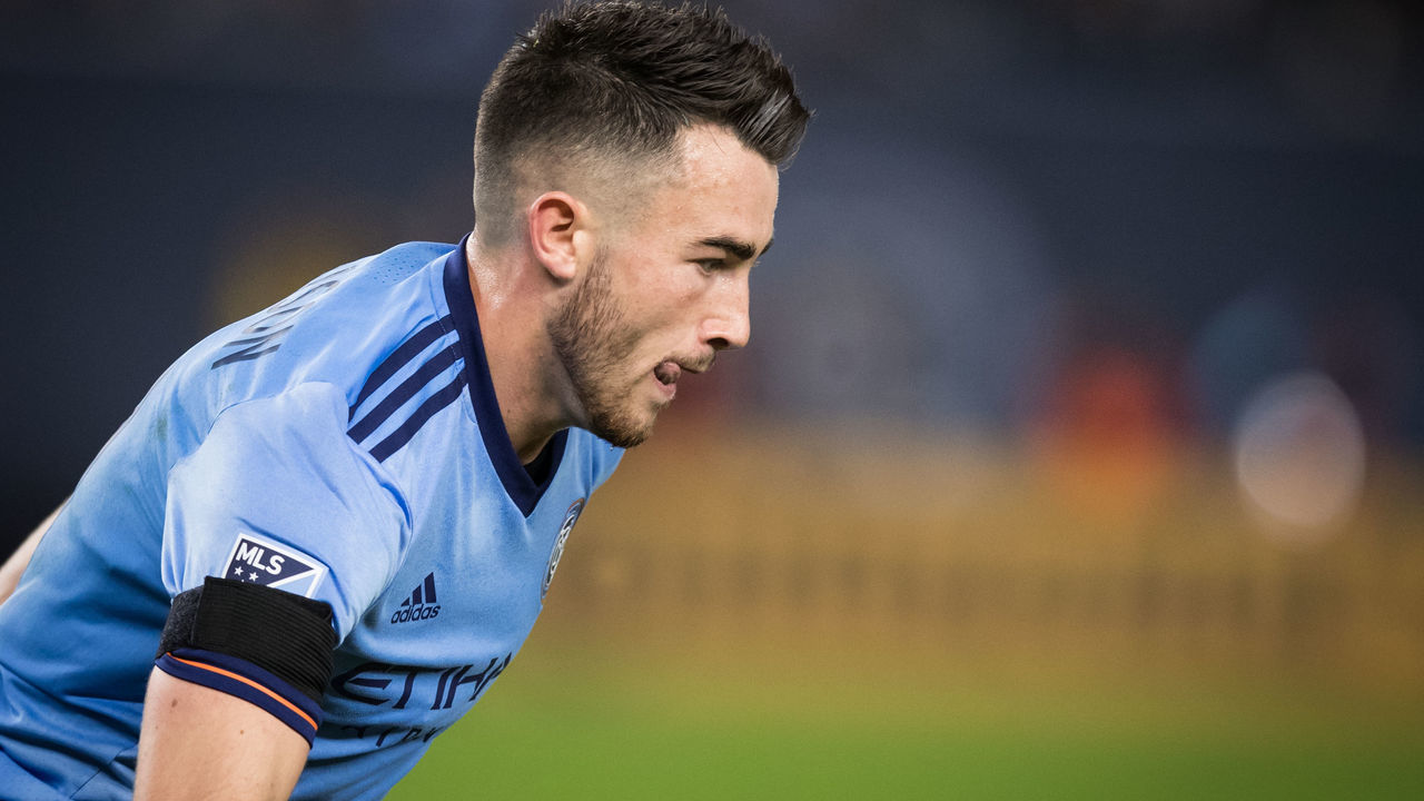 BRONX, NY - NOVEMBER 05: Jack Harrison #11 of New York City FC during the Audi MLS Eastern Conference Semifinal Leg 2 match between New York City FC vs Columbus Crew at Yankee Stadium on November 05, 2017 in the Bronx borough of New York. New York City FC won the match with a score of 2 to 0. Columbus Crew advances to the Eastern Conference Championships.