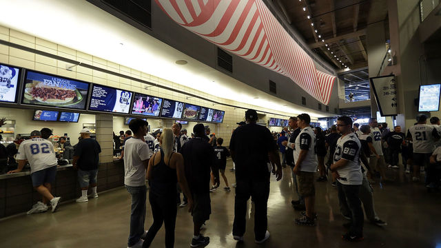 ARLINGTON, TX - OCTOBER 09: Fans walk the concourse at AT&T Stadium before a game between the Cincinnati Bengals and the Dallas Cowboys on October 9, 2016 in Arlington, Texas.