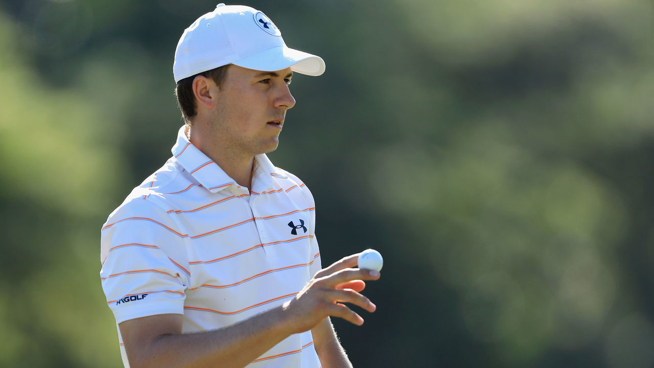 HONOLULU, HI - JANUARY 12: Jordan Spieth of the United States acknowledges the crowd on the tenth green during round two of the Sony Open In Hawaii at Waialae Country Club on January 12, 2018 in Honolulu, Hawaii.