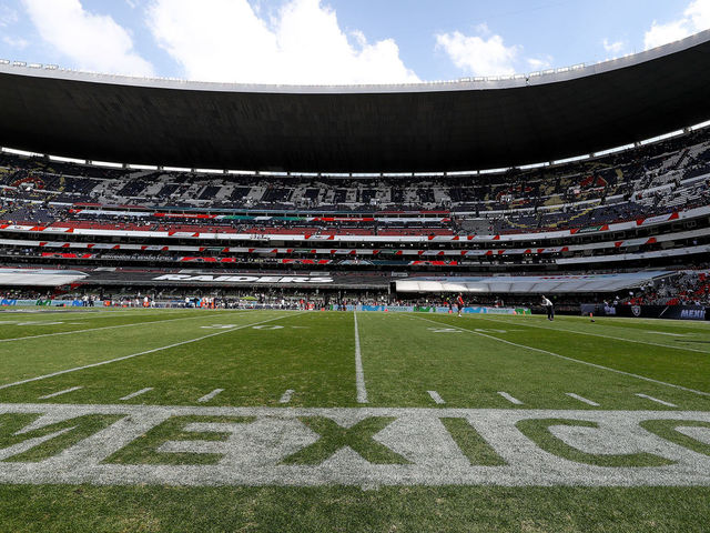 MEXICO CITY, MEXICO - NOVEMBER 19: A general view of Estadio Azteca prior to the game between the New England Patriots and the Oakland Raiders on November 19, 2017 in Mexico City, Mexico.