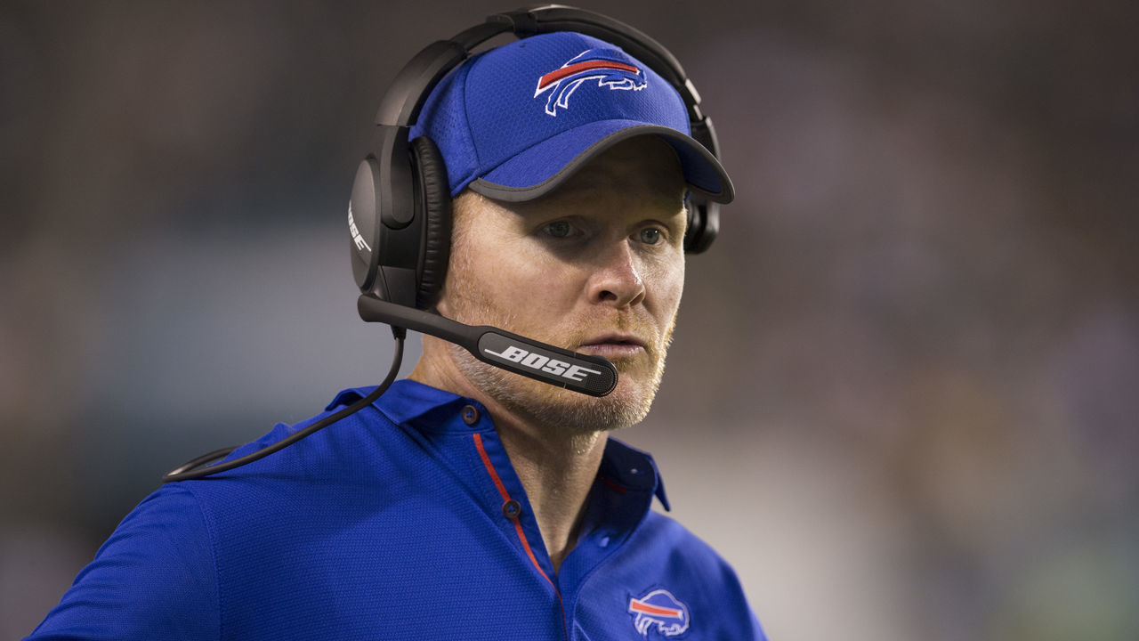 PHILADELPHIA, PA - AUGUST 17: Head coach Sean McDermott of the Buffalo Bills looks on in the fourth quarter of the preseason game against the Philadelphia Eagles at Lincoln Financial Field on August 17, 2017 in Philadelphia, Pennsylvania. The Eagles defeated the Bills 20-16.