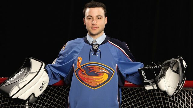 MONTREAL, QC - JUNE 27: Edward Pasquale poses for a portrait after being drafted by the Atlanta Thrashers during the 2009 NHL Entry Draft at the Bell Centre on June 27, 2009 in Montreal, Quebec, Canada.