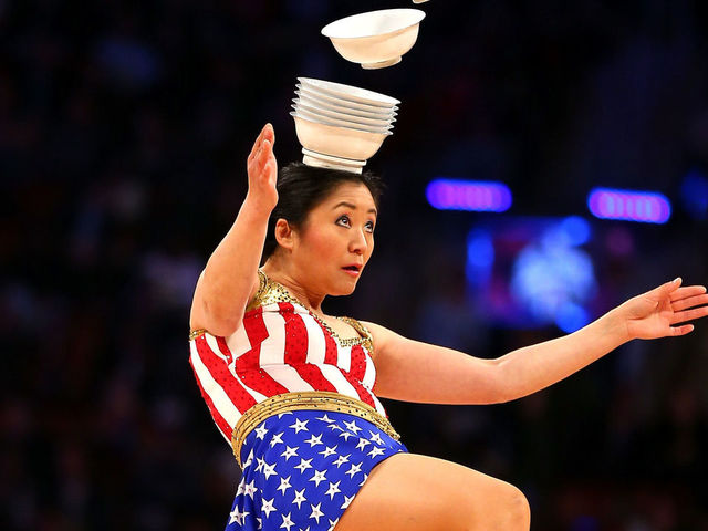 TORONTO, ON - FEBRUARY 14: Red Panda performs in the first half during the NBA All-Star Game 2016 at the Air Canada Centre on February 14, 2016 in Toronto, Ontario. NOTE TO USER: User expressly acknowledges and agrees that, by downloading and/or using this Photograph, user is consenting to the terms and conditions of the Getty Images License Agreement.