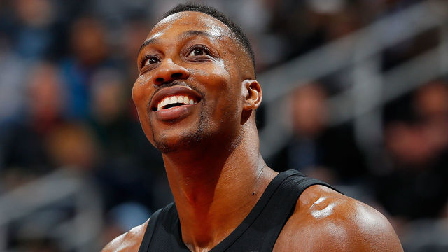 ATLANTA, GA - JANUARY 31: Dwight Howard #12 of the Charlotte Hornets reacts during the game against the Atlanta Hawks at Philips Arena on January 31, 2018 in Atlanta, Georgia.