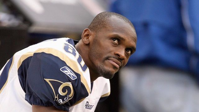 SEATTLE - OCTOBER 21: Isaac Bruce #80 of the St. Louis Rams sits on the sidelines during the game against the Seattle Seahawks at Qwest Field on October 21, 2007 in Seattle, Washington.