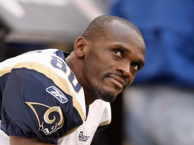 SEATTLE - OCTOBER 21: Isaac Bruce #80 of the St. Louis Rams sits on the sidelines during the game against the Seattle Seahawks at Qwest Field on October 21, 2007 in Seattle, Washington.