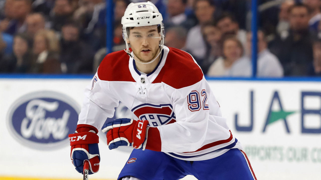 TAMPA, FL - DECEMBER 28: Jonathan Drouin #92 of the Montreal Canadiens skates against the Tampa Bay Lightning during the first period at Amalie Arena on December 28, 2017 in Tampa, Florida.