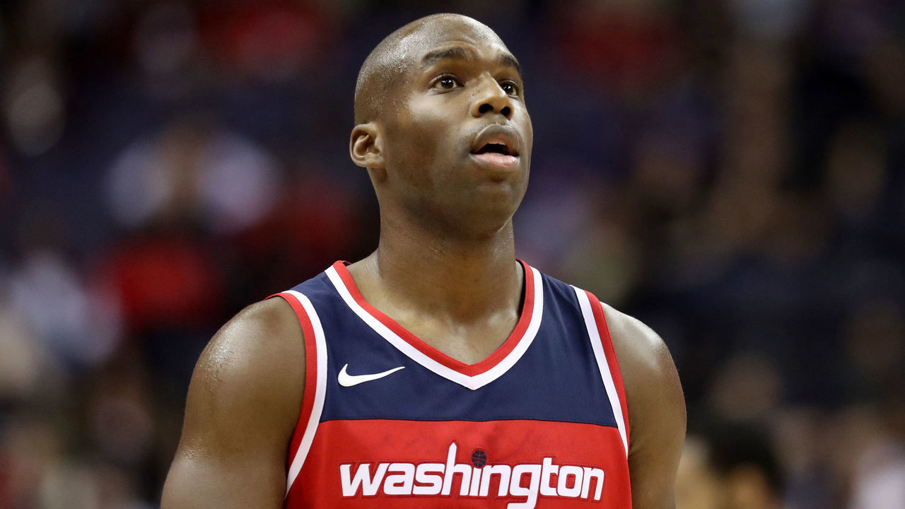 WASHINGTON, DC - NOVEMBER 3: Jodie Meeks #20 of the Washington Wizards looks on against the Cleveland Cavaliers at Capital One Arena on November 3, 2017 in Washington, DC.