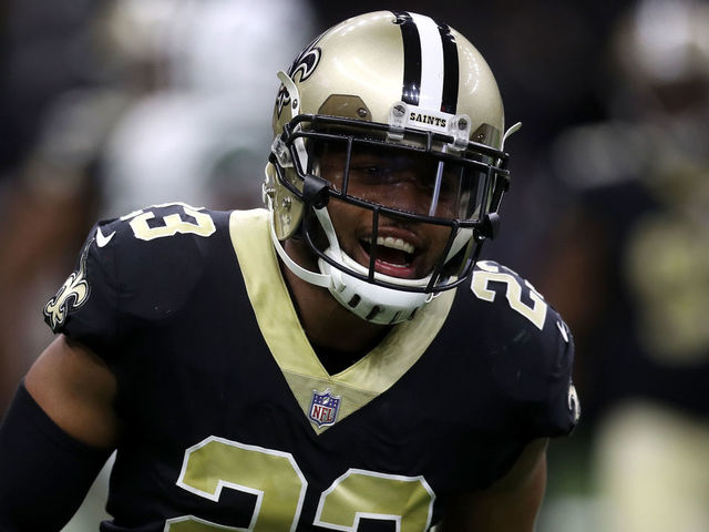 NEW ORLEANS, LA - DECEMBER 17: Marshon Lattimore #23 of the New Orleans Saints in action against the New York Jets at Mercedes-Benz Superdome on December 17, 2017 in New Orleans, Louisiana.