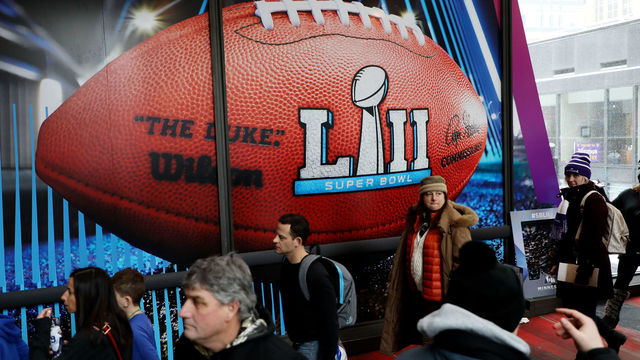 MINNEAPOLIS, MN - FEBRUARY 03: Fans make their way through Nicollet Mall during the Super Bowl Live event on February 3, 2018 in Minneapolis, Minnesota. Super Bowl LII will be played at US Bank Stadium on February 4th between the New England Patriots and the Philadelphia Eagles.