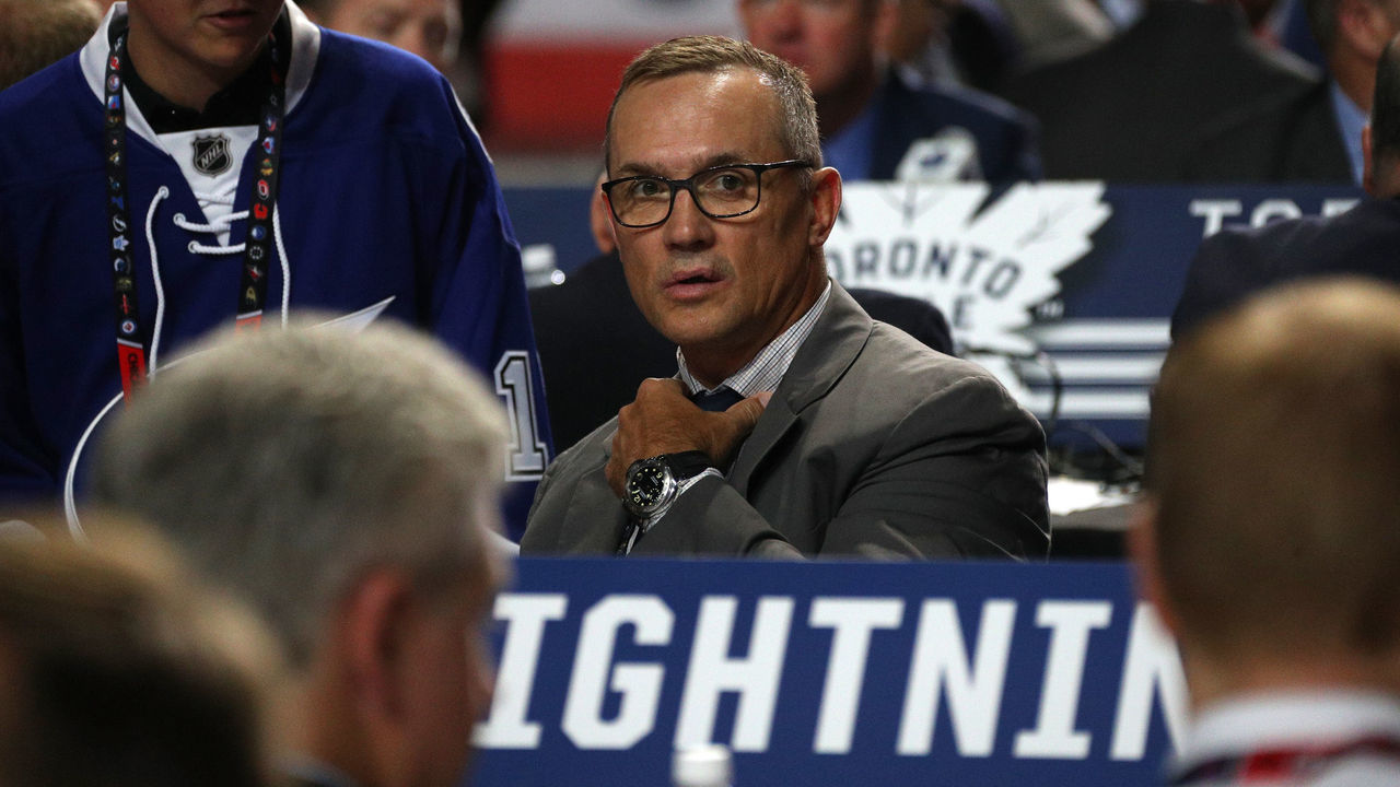 CHICAGO, IL - JUNE 24: General manager Steve Yzerman of the Tampa Bay Lightning looks on during the 2017 NHL Draft at United Center on June 24, 2017 in Chicago, Illinois.