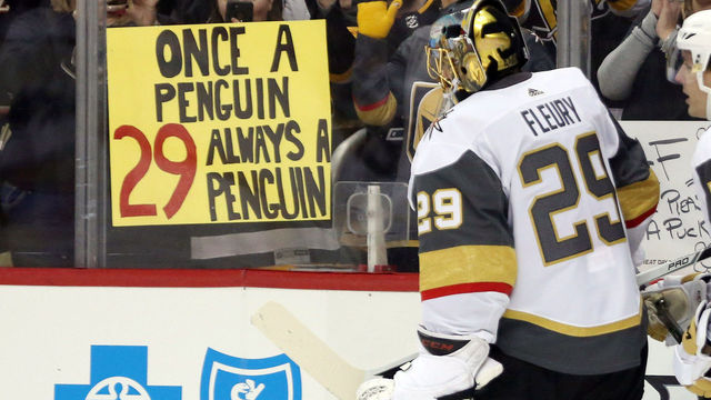 Pens, fans pay tribute as Fleury returns to Pittsburgh