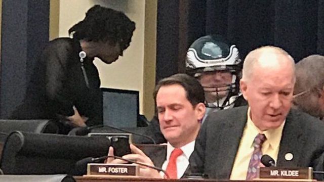 Massachusetts congressman wears Eagles helmet after losing Super Bowl bet