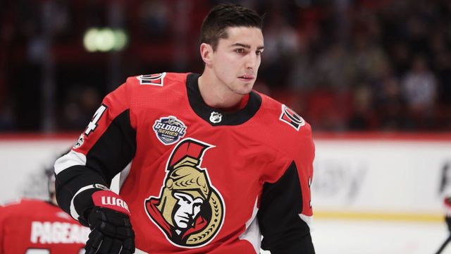 STOCKHOLM, SWEDEN - NOVEMBER 11: Alexandre Burrows #14 of Ottawa Senators during warmup ahead of the 2017 SAP NHL Global Series match between Colorado Avalanche and Ottawa Senators at Ericsson Globe on November 11, 2017 in Stockholm, Sweden.