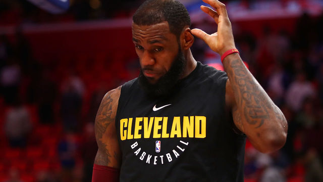DETROIT, MI - JANUARY 30: LeBron James #23 of the Cleveland Cavaliers leaves the floor after a 125-114 loss to the Detroit Pistons at Little Caesars Arena on January 30, 2018 in Detroit, Michigan.