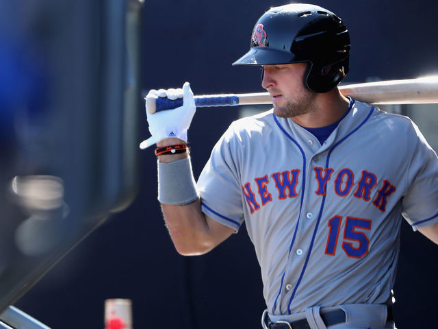 sale New York Mets #15 Tim Tebow White Blue StripFinal score: Mets