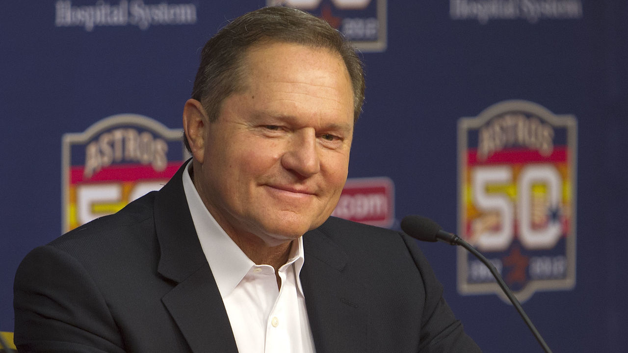 HOUSTON, TX - JUNE 18: Scott Boras, agent of right-handed pitcher Lance McCullers, who was selected in the compensation first round (41st overall) of the 2012 MLB First Year Player Draft, is speaks during a press conference at Minute Maid Park on June 18, 2012 in Houston, Texas.