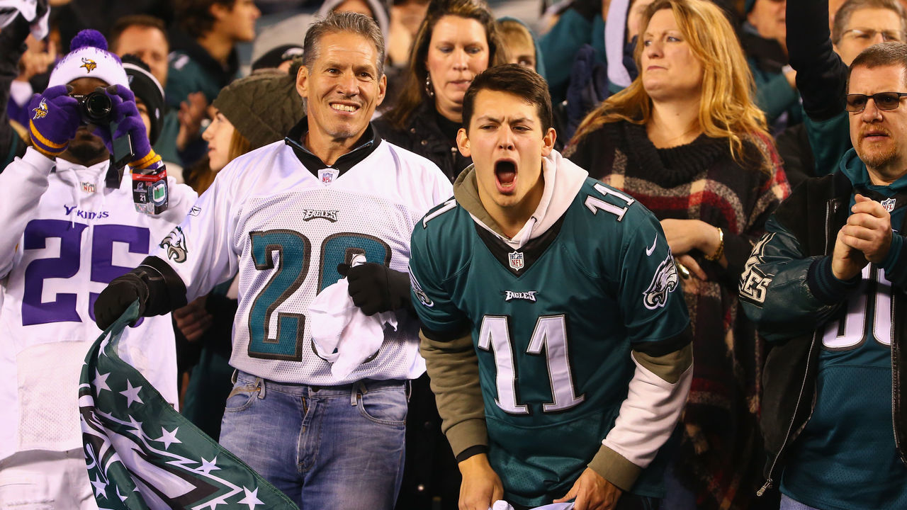PHILADELPHIA, PA - JANUARY 21: Philadelphia Eagles fans cheer on their team in the NFC Championship game against the Minnesota Vikings at Lincoln Financial Field on January 21, 2018 in Philadelphia, Pennsylvania.