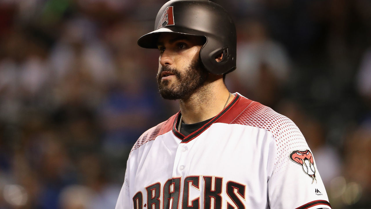 PHOENIX, AZ - AUGUST 09: J.D. Martinez #28 of the Arizona Diamondbacks warms up on deck during the MLB game against the Los Angeles Dodgers at Chase Field on August 9, 2017 in Phoenix, Arizona.