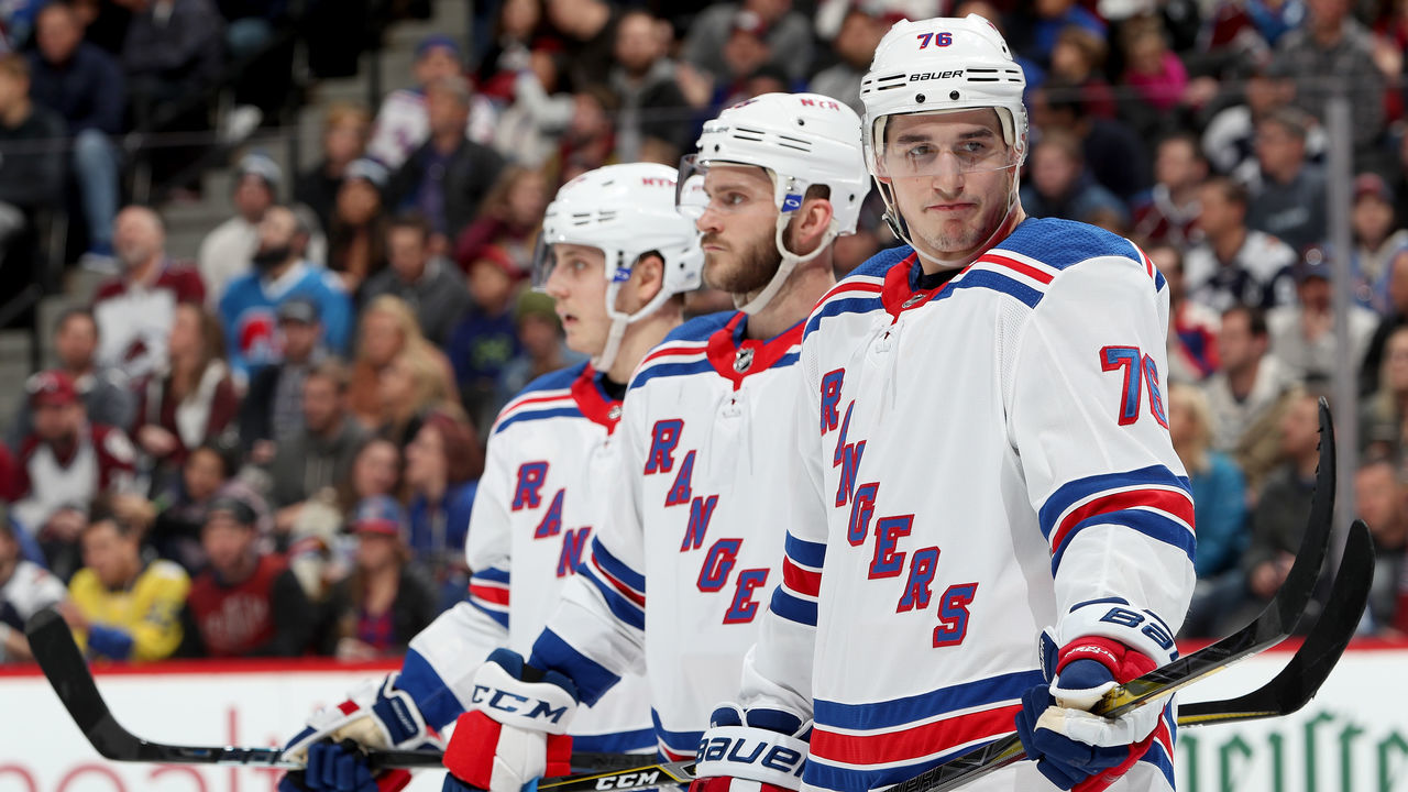 DENVER, CO - JANUARY 20: Brady Skjei #76 of the New York Rangers plays the Colorado Avalanche at the Pepsi Center on January 20, 2018 in Denver, Colorado.
