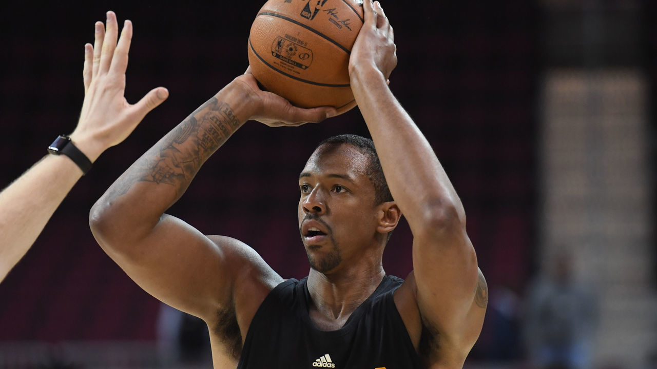 CLEVELAND, OH - FEBRUARY 23: Channing Frye #8 of the Cleveland Cavaliers warms up prior to the game against the New York Knicks half at Quicken Loans Arena on February 15, 2017 in Cleveland, Ohio. NOTE TO USER: User expressly acknowledges and agrees that, by downloading and/or using this photograph, user is consenting to the terms and conditions of the Getty Images License Agreement.
