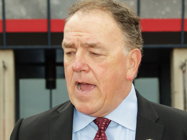 OTTAWA, ON - OCTOBER 7: Tom Anselmi, president and CEO, of the Ottawa Senators at the red carpet prior to a game against the Detroit Red Wings at Canadian Tire Centre on October 7, 2017 in Ottawa, Ontario, Canada.