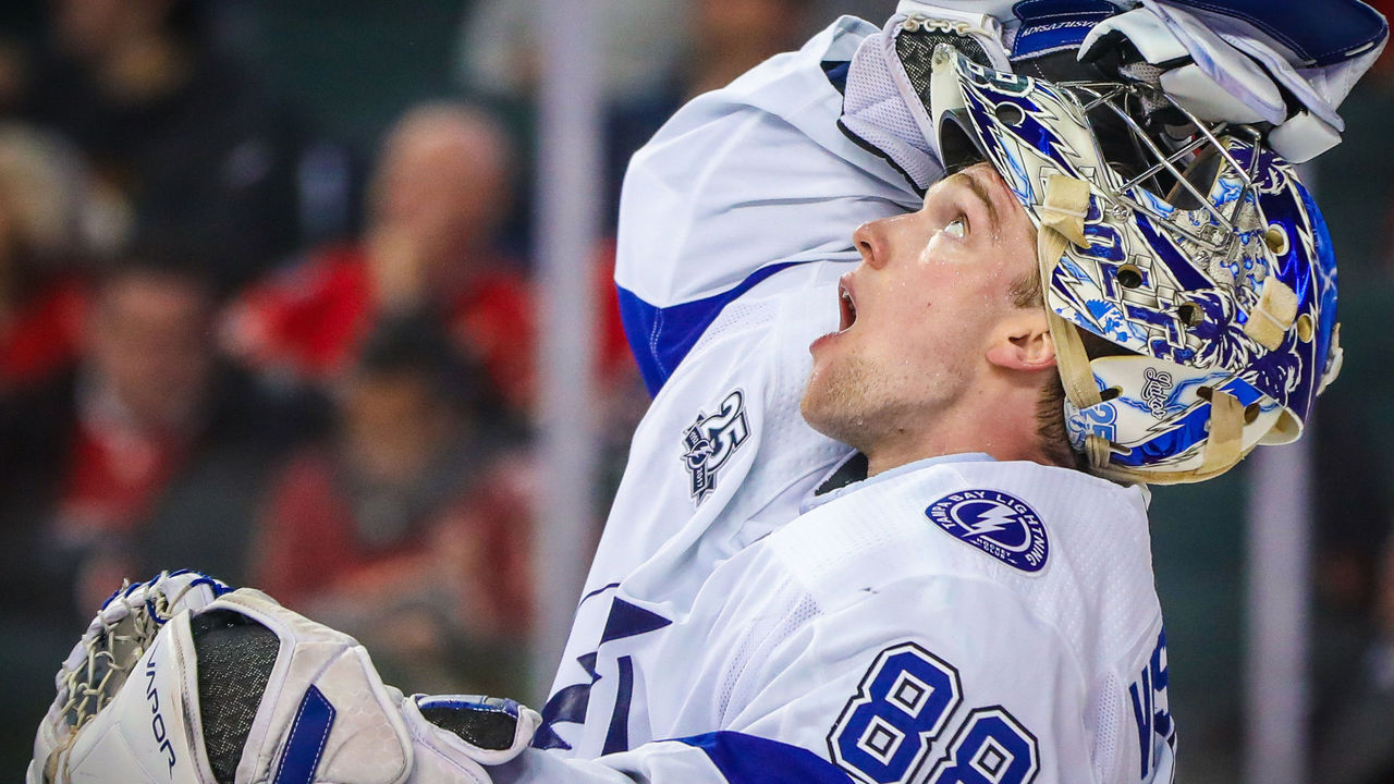 Andrei Vasilevskiy makes brilliant save in return from injury absence