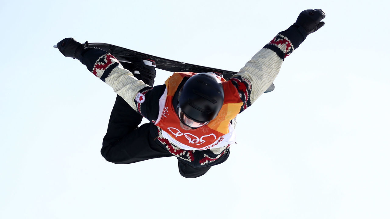 PYEONGCHANG-GUN, SOUTH KOREA - FEBRUARY 11: Max Parrot of Canada competes during the Snowboard Men's Slopestyle Final on day two of the PyeongChang 2018 Winter Olympic Games at Phoenix Snow Park on February 11, 2018 in Pyeongchang-gun, South Korea.