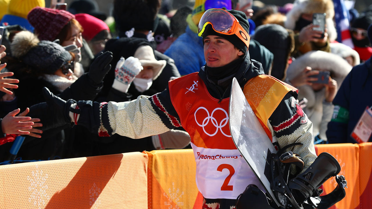 PYEONGCHANG-GUN, SOUTH KOREA - FEBRUARY 11: Mark McMorris of Canada thanks the crowd during the Snowboard Men's Slopestyle Final on day two of the PyeongChang 2018 Winter Olympic Games at Phoenix Snow Park on February 11, 2018 in Pyeongchang-gun, South Korea.