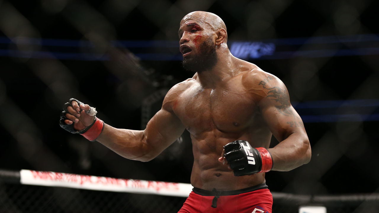 LAS VEGAS, NV - JULY 9:Yoel Romero during his interim UFC middleweight championship bout against Robert Whittaker during the UFC 213 event at T-Mobile Arena on July 9, 2017 in Las Vegas, Nevada.