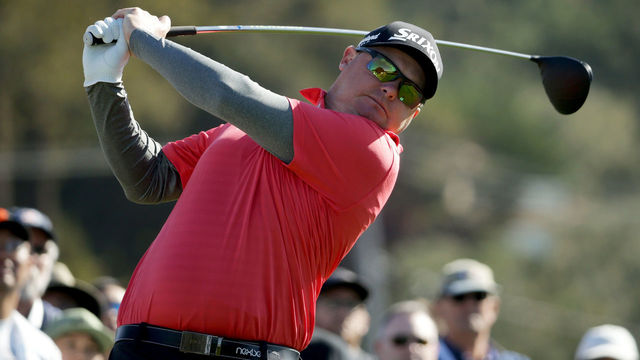 PEBBLE BEACH, CA - FEBRUARY 11: Ted Potter Jr. plays his shot from the third tee during the Final Round of the AT&T Pebble Beach Pro-Am at Pebble Beach Golf Links on February 11, 2018 in Pebble Beach, California.