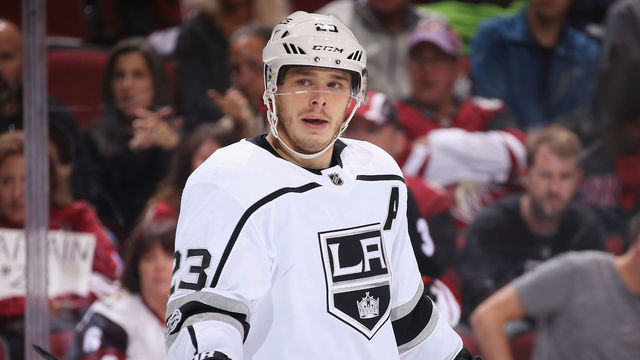 GLENDALE, AZ - NOVEMBER 24: Dustin Brown #23 of the Los Angeles Kings during the third period of the NHL game against the Arizona Coyotes at Gila River Arena on November 24, 2017 in Glendale, Arizona. The Coyotes defeated the Kings 3-2 in overtime.