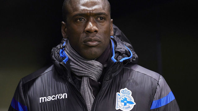 LA CORUNA, SPAIN - FEBRUARY 12: Clarence Seedorf, Manager of Deportivo de La Coruna looks on prior to the La Liga match between Deportivo La Coruna and Real Betis at Riazor Stadium on February 12, 2018 in La Coruna, Spain.