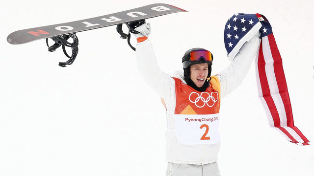 PYEONGCHANG-GUN, SOUTH KOREA - FEBRUARY 14: Gold medalist Shaun White of the United States celebrates during the Snowboard Men's Halfpipe Final on day five of the PyeongChang 2018 Winter Olympics at Phoenix Snow Park on February 14, 2018 in Pyeongchang-gun, South Korea.