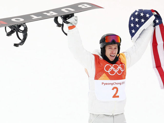 PYEONGCHANG-GUN, SOUTH KOREA - FEBRUARY 14: Gold medalist Shaun White of the United States celebrates during the Snowboard Men's Halfpipe Final on day five of the PyeongChang 2018 Winter Olympics at Phoenix Snow Park on February 14, 2018 in Pyeongchang-gun, South Korea.