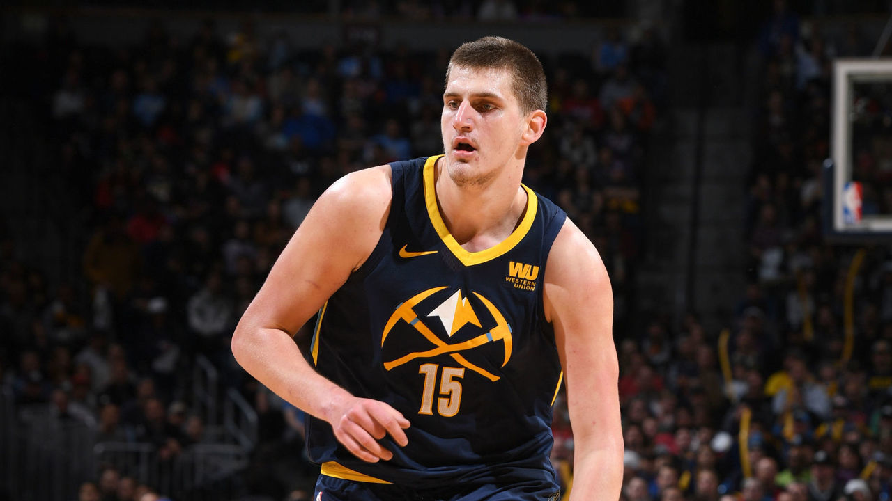 DENVER, CO - FEBRUARY 13: Nikola Jokic #15 of the Denver Nuggets handles the ball against the San Antonio Spurs on February 13, 2018 at the Pepsi Center in Denver, Colorado. NOTE TO USER: User expressly acknowledges and agrees that, by downloading and/or using this photograph, user is consenting to the terms and conditions of the Getty Images License Agreement. Mandatory Copyright Notice: Copyright 2018 NBAE