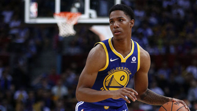 SHENZHEN, CHINA - OCTOBER 05: Patrick McCaw #0 of the Golden State Warriors in action during the game between the Minnesota Timberwolves and the Golden State Warriors as part of 2017 NBA Global Games China at Universidade Center on October 5, 2017 in Shenzhen, China.