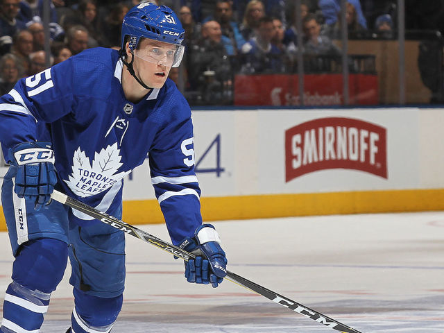 TORONTON, ON - JANUARY 6: Jake Gardiner #51 of the Toronto Maple Leafs skates against the Vancouver Canucks during an NHL game at the Air Canada Centre on January 6, 2018 in Toronto, Ontario, Canada. The Maple Leafs defeated the Canucks 3-2 in an overtime shoot-out.