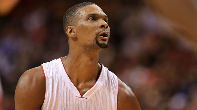 MIAMI, FL - JANUARY 04: Chris Bosh #1 of the Miami Heat shoots a foul shot during a game against the Indiana Pacers at American Airlines Arena on January 4, 2016 in Miami, Florida. NOTE TO USER: User expressly acknowledges and agrees that, by downloading and/or using this photograph, user is consenting to the terms and conditions of the Getty Images License Agreement. Mandatory copyright notice: