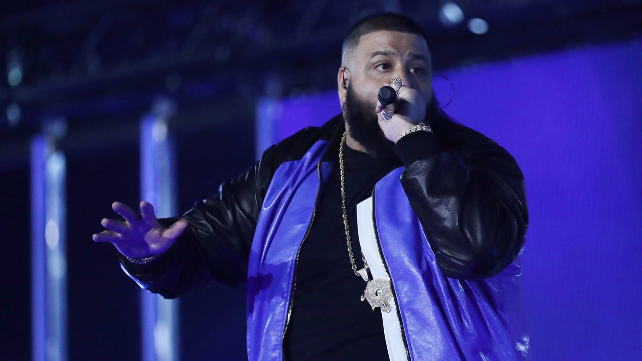 NEW ORLEANS, LA - FEBRUARY 18: DJ Khaled performs during the 2017 Verizon Slam Dunk Contest at Smoothie King Center on February 18, 2017 in New Orleans, Louisiana. NOTE TO USER: User expressly acknowledges and agrees that, by downloading and/or using this photograph, user is consenting to the terms and conditions of the Getty Images License Agreement.